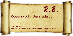 Rosenblüh Bernadett névjegykártya